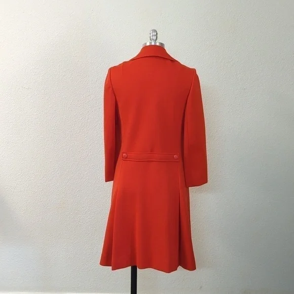 Vintage Butte Knit Wool Blend Mid Length Jacket Orange M retro mod preppy fall - Picture 2 of 6